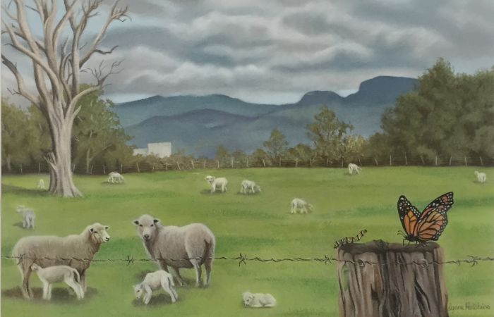 Lynne Hutchins, Spring in the Meander Valley (Pastel pencil)