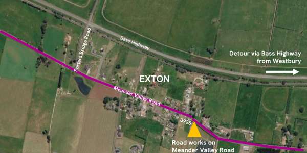 Road Closure – Meander Valley Road, Exton